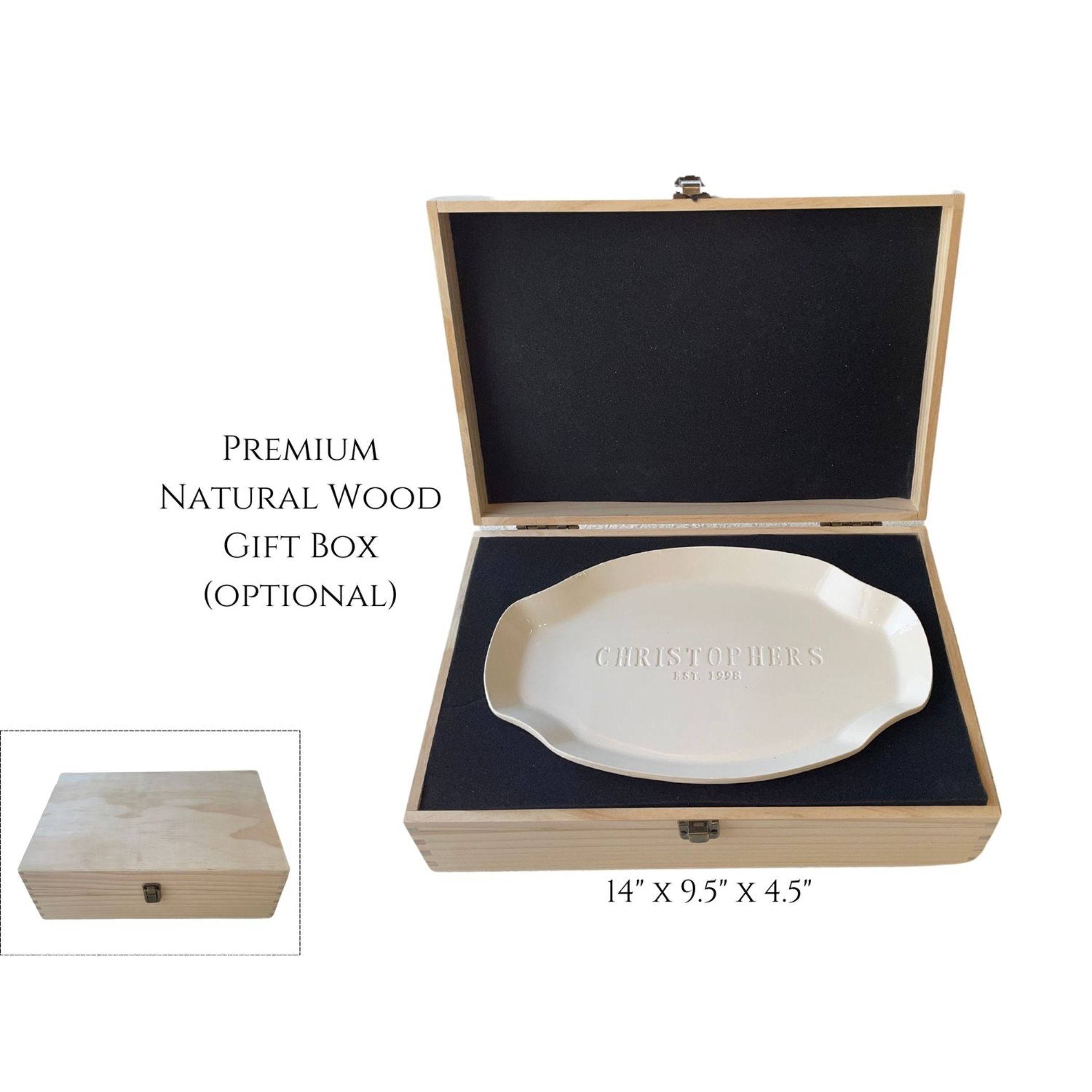 Personalized Art Deco Ceramic Platter - Handmade Gift