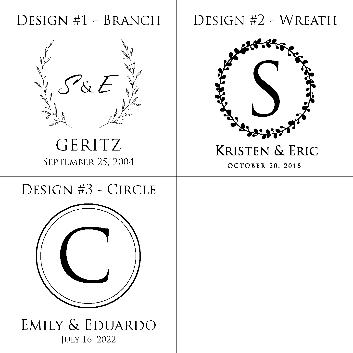 pick your design or make up your own custom design