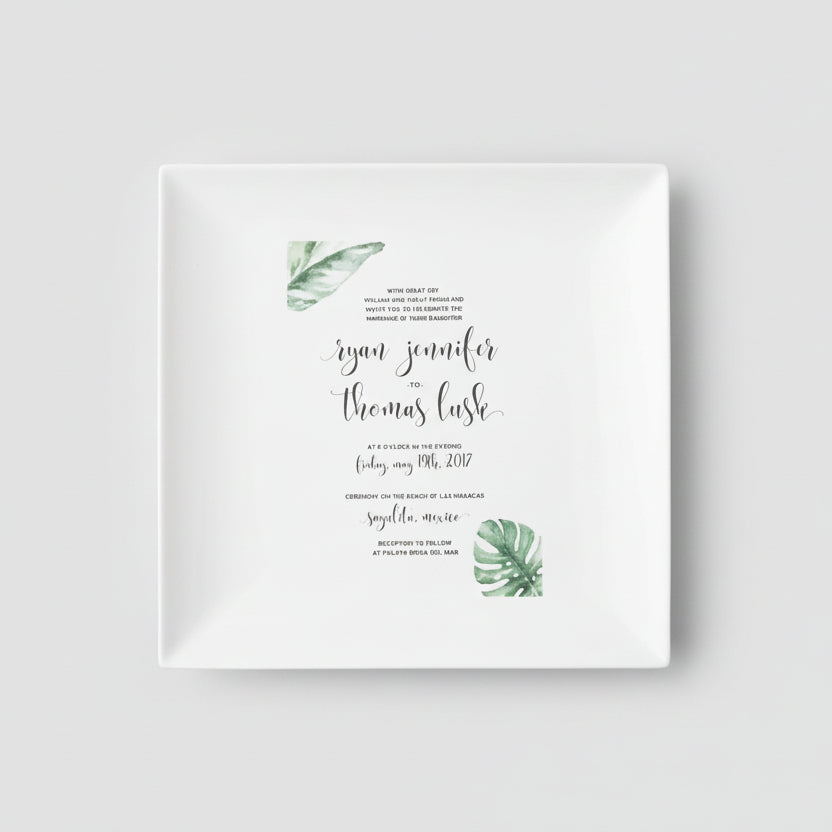 Personalized Wedding Invitation Large Plate in Color - 10 x 10 - Wedding Gift