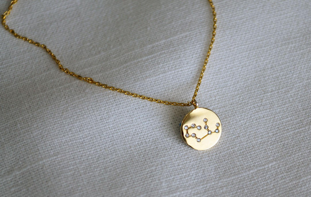 Gold Zodiac Jewelry, Zodiac Necklace, Constellation, Astrology