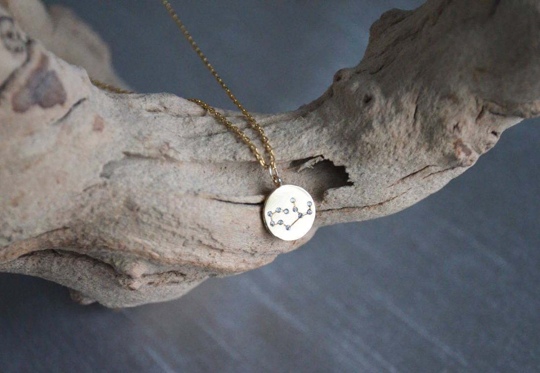 Gold Zodiac Jewelry, Zodiac Necklace, Constellation, Astrology