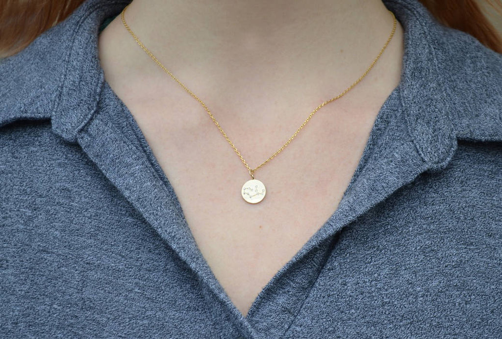 Gold Zodiac Jewelry, Zodiac Necklace, Constellation, Astrology