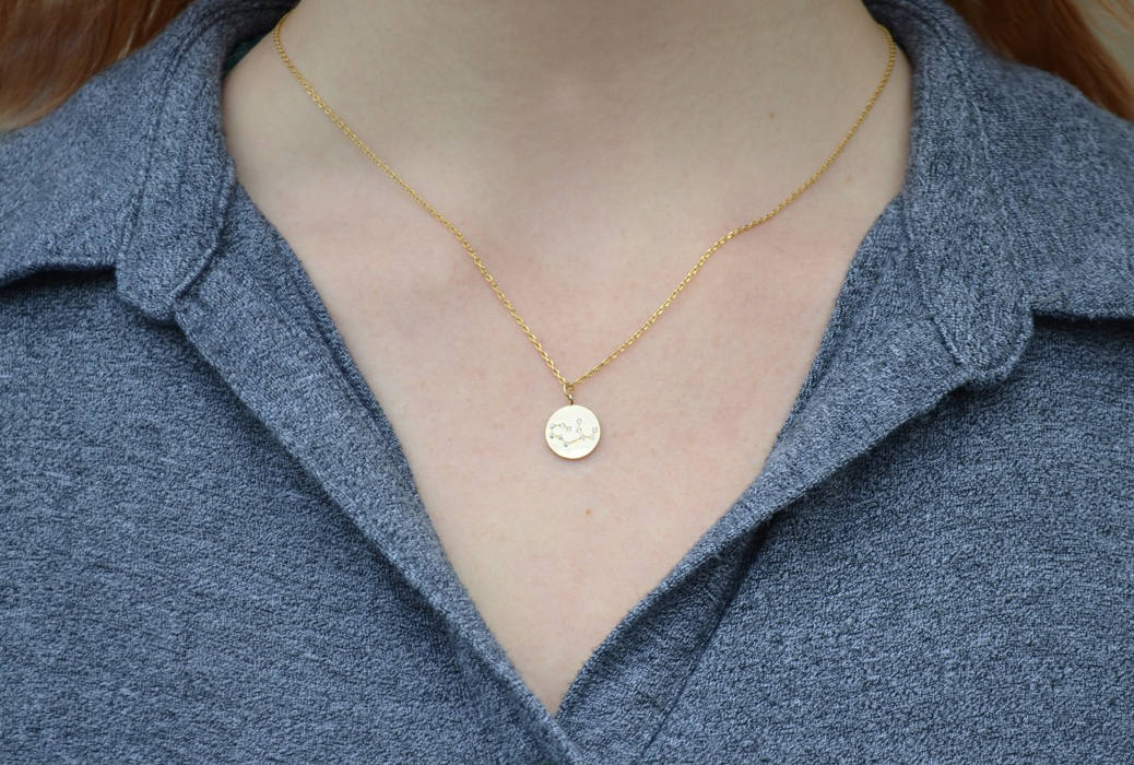 Gold Zodiac Jewelry, Zodiac Necklace, Constellation, Astrology