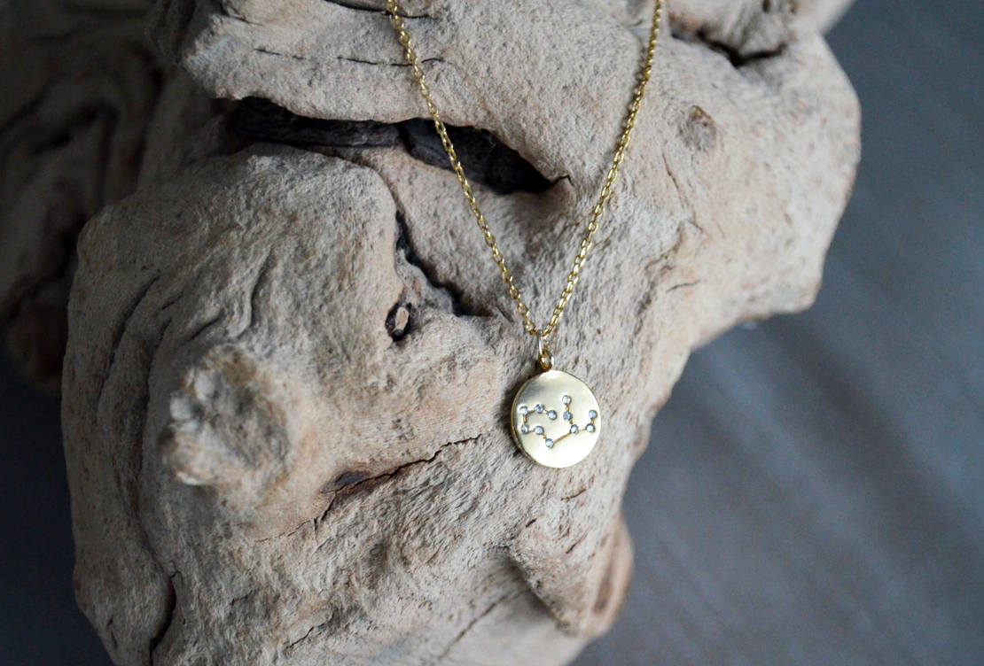 Gold Zodiac Jewelry, Zodiac Necklace, Constellation, Astrology